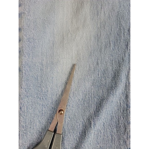 Levis 501 Jeans Mens 28x28 * Button Fly Light Blue Mid Rise Stretch Distressed - Picture 8 of 16